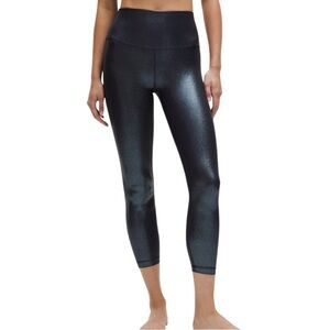 NWT Lululemon Align Rib HR Pant 25” in Radiate Foil Print Black Night size 14